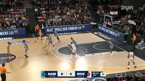 Die BBL-Highlights der Basketball-Partie Veolia Towers Hamburg - Fitness First Würzburg Baskets im Video.
