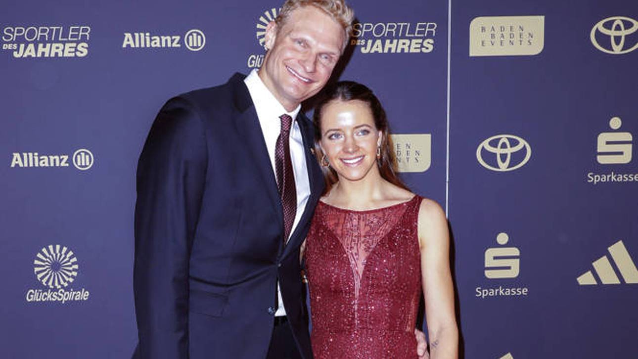 Oliver Zeidler mit Freundin Sofia Meakin bei der 77. Sportler des Jahres Gala 2024 im Kurhaus Baden-Baden