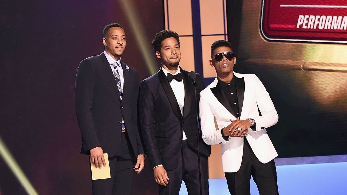 Ein Trio wie aus dem Ei gepellt: C.J. McCollum, Jussie Smollett und Bryshere Gray