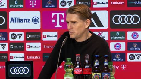 FCB-Trainer Vincent Kompany und Sportdirektor Christoph Freund sprechen über die schwierige Situation von Sacha Boey. 