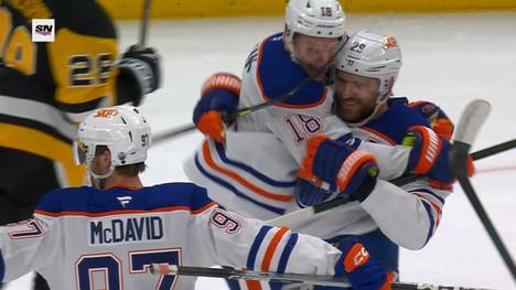 Leon Draisaitl hat deutsche Eishockey-Geschichte geschrieben. Der Oilers-Superstar erzielte gegen die Pittsburgh Penguins seinen tausendsten Karrierepunkt in der NHL.