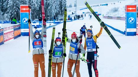 Die deutschen Damen gewannen das Staffelrennen Mitte Januar in Oberhof
