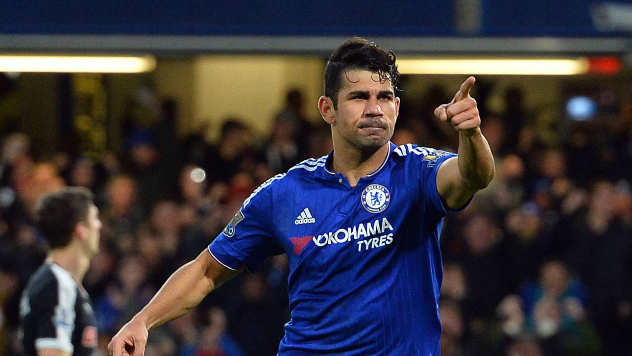 Diego Costa vom FC Chelsea jubelt