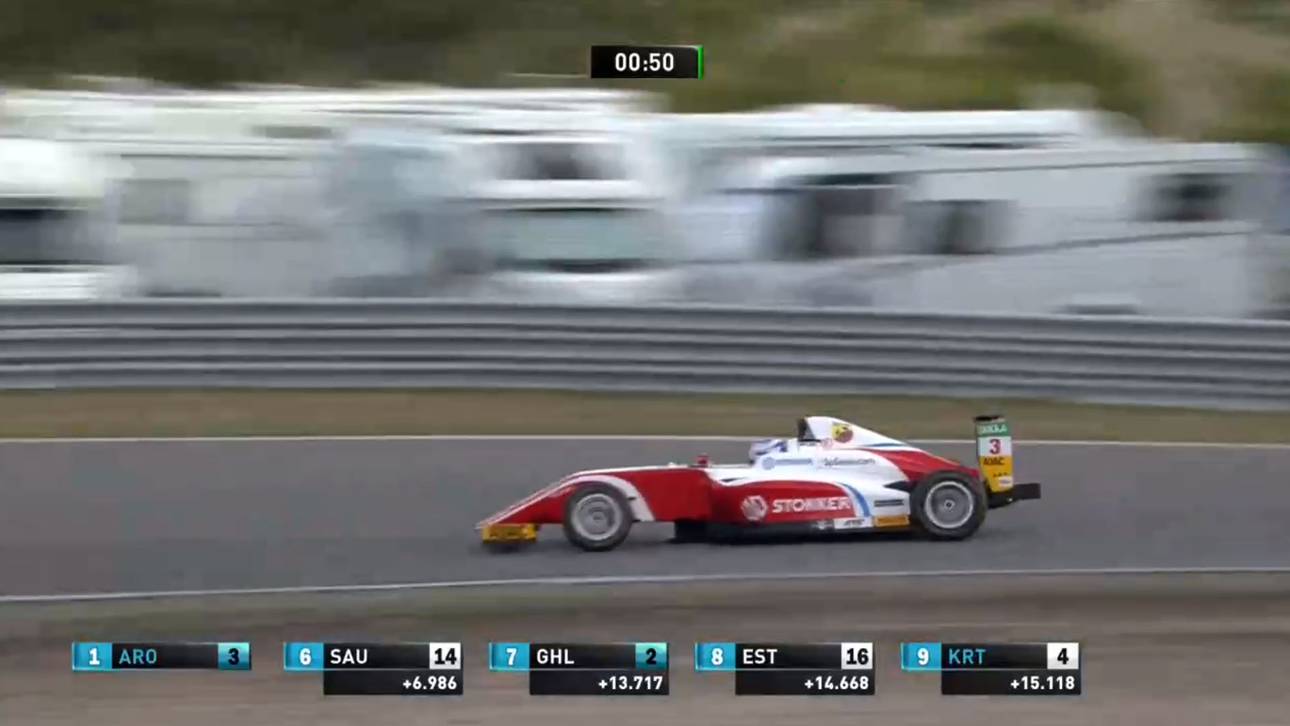 Crash von Leclerc – Aron siegt