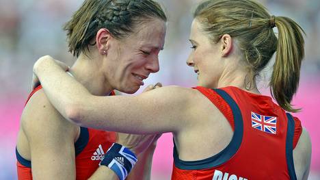 Kate (l.) und Helen Richardson-Walsh gewannen 2012 in London Olympia-Bronze mit Großbritannien