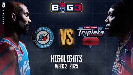 In Woche 2 der BIG3-Saison 2025 treffen die Chicago Triplets auf die Houston Rig Hands. Hier gibt's die Highlights im Video.