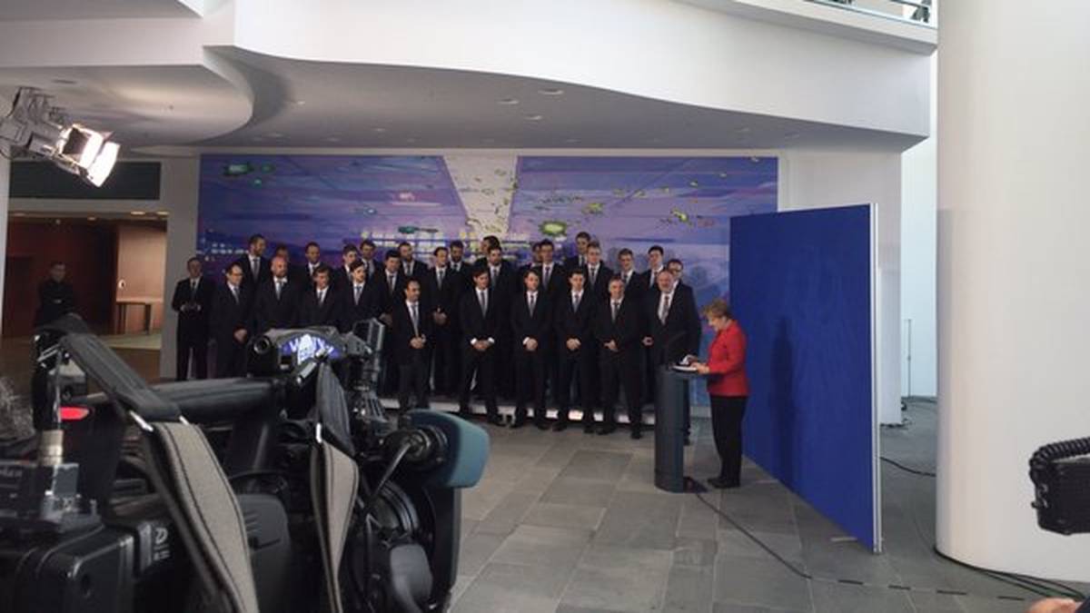 Nach dem Fototermin im Kanzleramt bereitet sich die DHB-Auswahl in Berlin auf die Länderspiele gegen Vize-Weltmeister Katar vor