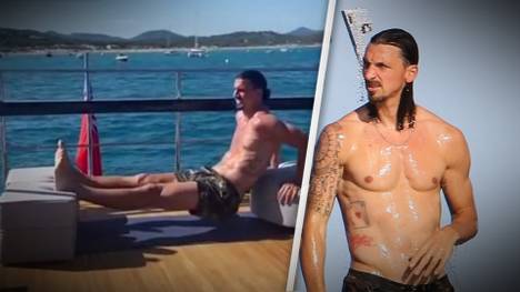 Von nichts kommt nichts: Altstar Zlatan Ibrahimovic hält sich im Urlaub auf seiner Yacht fit. Auch im forgeschrittenen Fußballeralter ist der 38-Jährige noch in absoluter Topform.