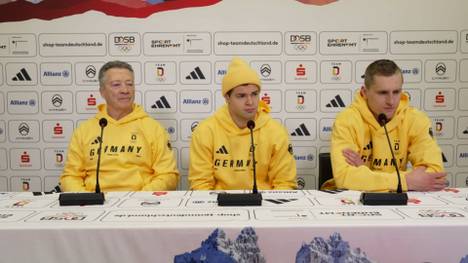 Bundestrainer Harold Kreis und seine Schützlinge John-Jason Peterka und Nico Sturm sprechen über den umstrittenen Kapitänswechsel von Moritz Müller auf Leon Draisaitl.