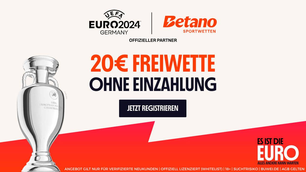  Betano spendiert neben dem 100% Bonus noch eine 20€ Gratiswette ohne Einzahlung
