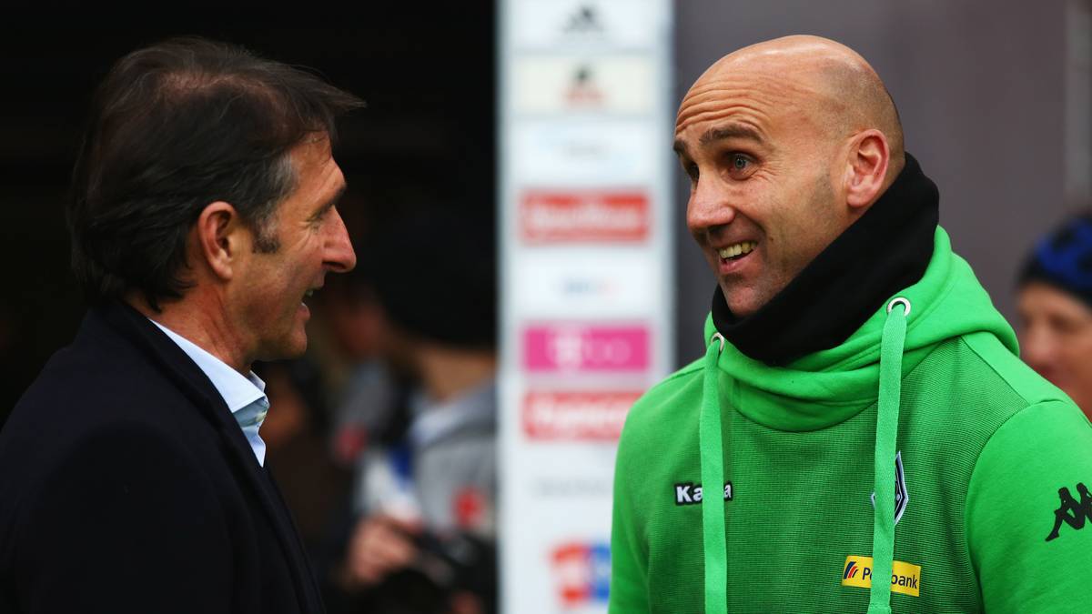 Traditionsduell: Bruno Labbadia und der HSV empfangen Andre Schubert und seine Gladbacher. Vor dem Anpfiff scheinen beide noch bester Laune