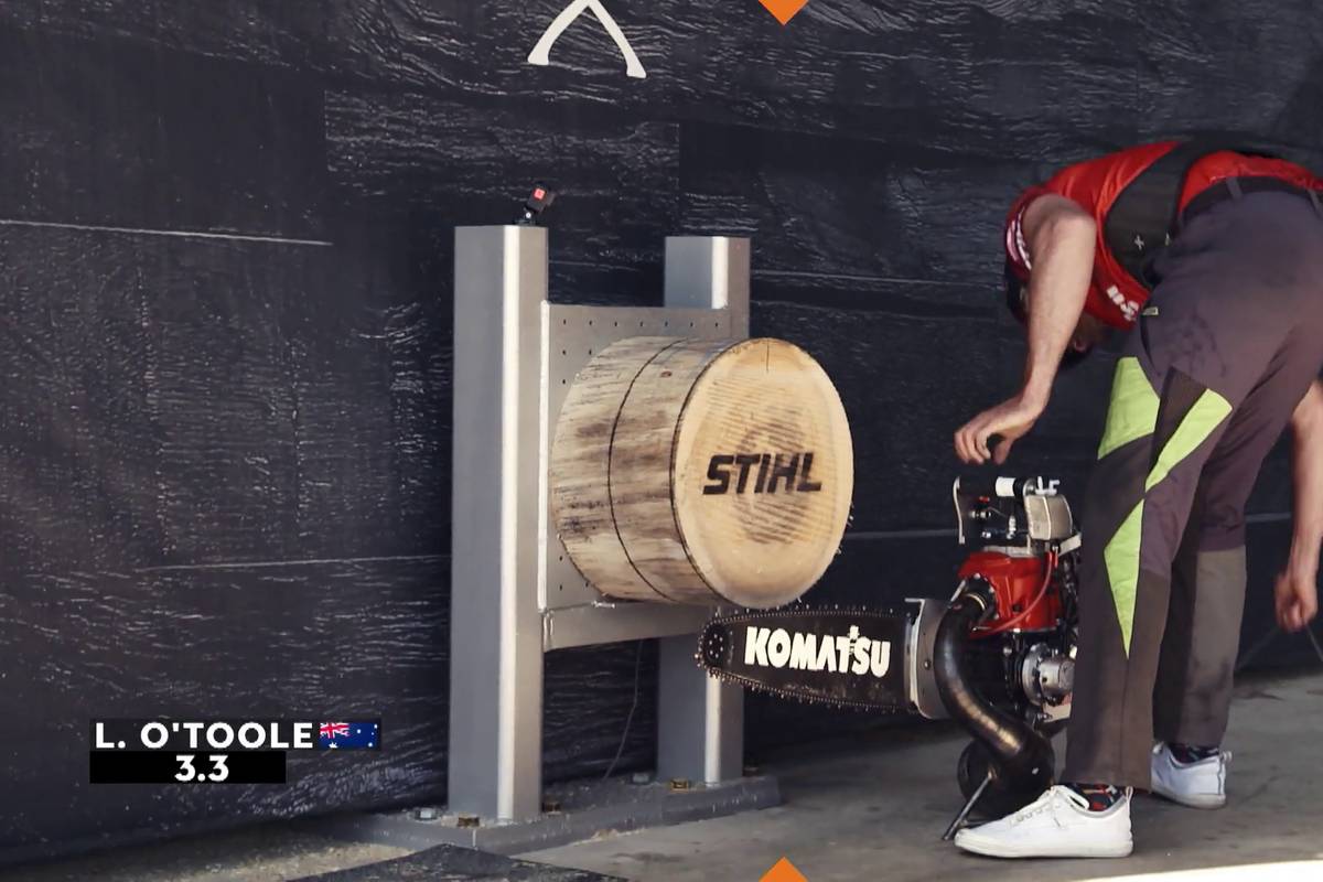 Der aktuelle STIHL TIMBERSPORTS Weltmeister Brayden Meyer sichert sich erst bei der letzten Disziplin durch einen Fehler von O’Toole den Sieg bei der Australian Virtual Championship.