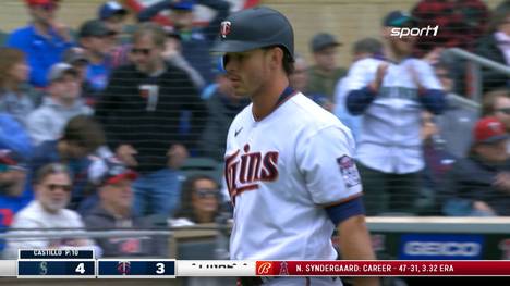 Im neunten Inning gehen die Seattle Mariners am Samstag mit 4:3 gegen die Minnesota Twins in Führung. Dann bekommt Max Kepler nochmal die Möglichkeit auf einen Hit.