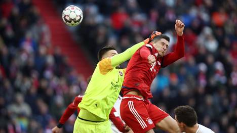 Mit diesem Treffer brachte Robert Lewandowski den FC Bayern gegen Nürnberg mit 1:0 in Führung