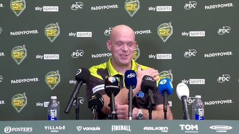 Michael van Gerwen kontert eine Aussage von Peter Wright. MvG kann sich eine Spitze gegen den Schotten nicht verkneifen und hofft auf ein Duell gegen "Snakebite".