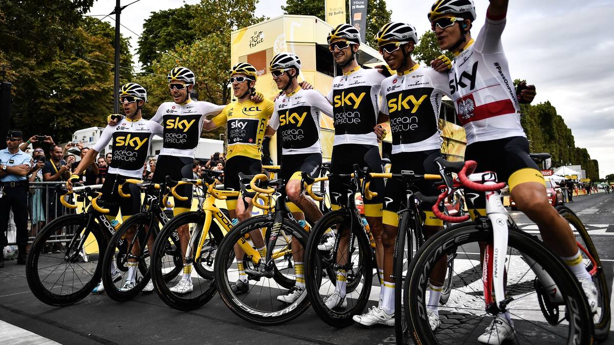 Zum sechsten Mal in sieben Jahren siegt das Sky-Team bei der Tour de France