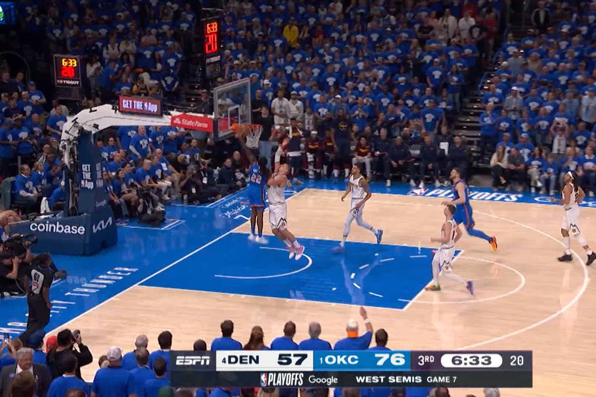 In Spiel 7 kämpfen die Oklahoma City Thunder gegen die Denver Nuggets um einen Platz in den Conference Finals. Nikola Jokic und sein Team gehen gegen eine starke Thunder-Mannschaft nach der Halbzeit unter.