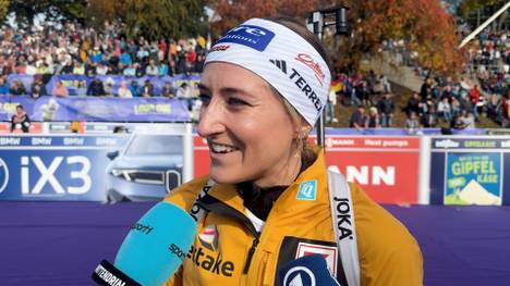 Biathletin Anna Weidel spricht am Rande des Loop One Festivals in München über ihre Saisonziele und die Tatsache, dass sie ohne Olympia vor Augen ihre Karriere vermutlich schon beendet hätte.