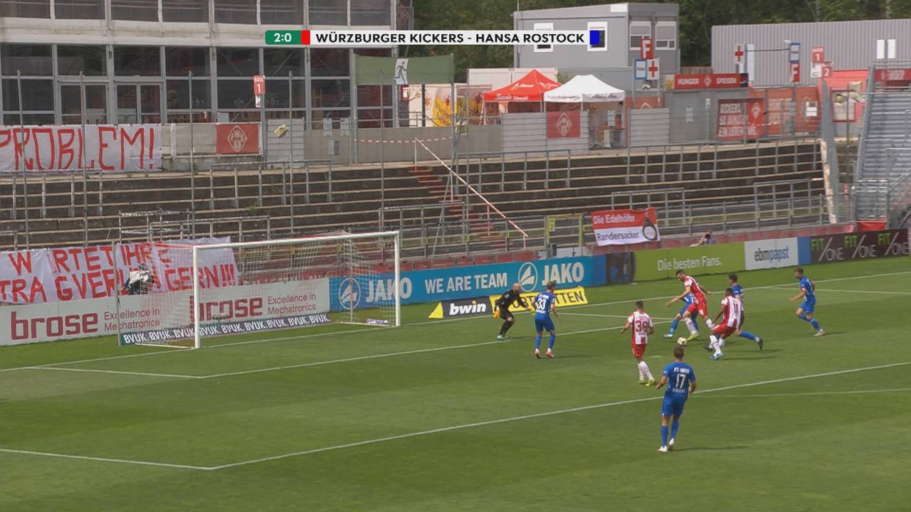 Würzburger Kickers - Hansa Rostock (3:1): Tore und Highlights | 3.Liga