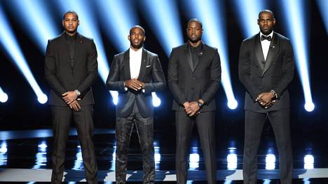 Carmelo Anthony, Chris Paul, Dwyane Wade und LeBron James (v.l.n.r.) hielten eine beeindruckende Rede