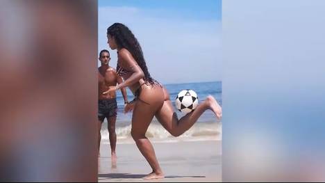 Die brasilianische Fußball-Freestylerin Lirian Santos begeistert das Netz mit ihren Tricks am Ball.