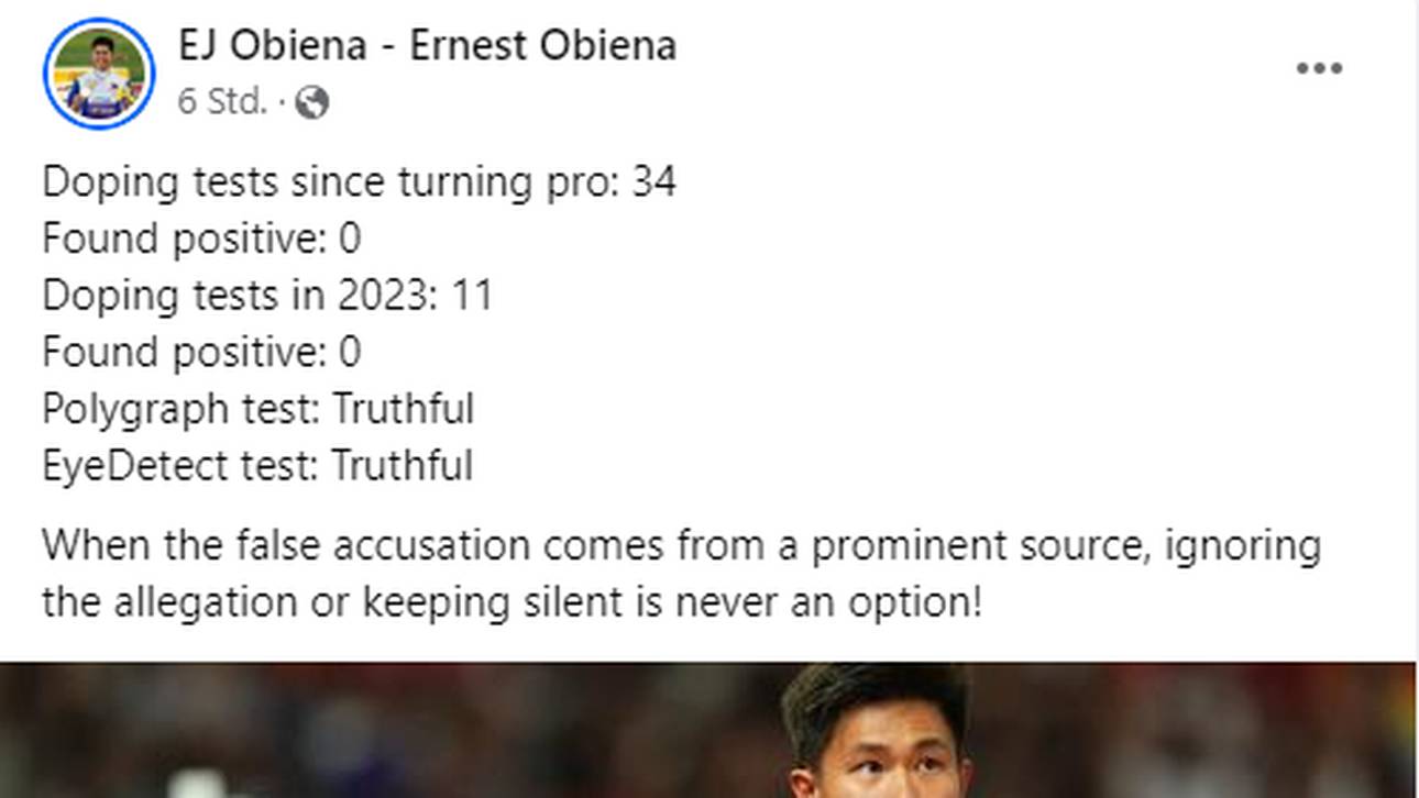 EJ Obiena stemtm sich vehement gegen die vorgebrachten Dopingvorwürfe