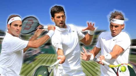 Roger Federer (l.), Novak Djokovic (M.) und Rafael Nadal (r.) dominierten das Herren-Tennis über Jahre