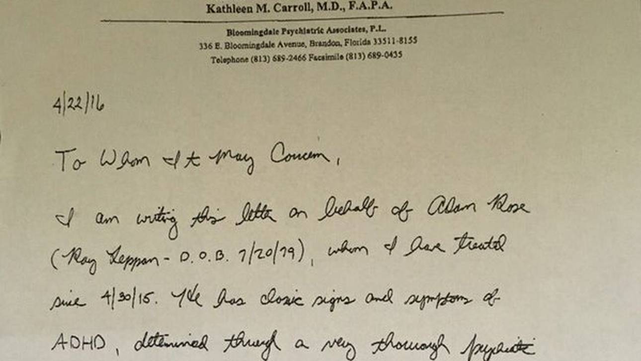 Adam Rose postete ein Schreiben seines Arztes bei Twitter