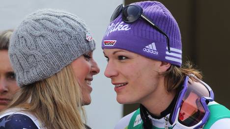 Lindsey Vonn (r.) und Maria Höfl-Riesch bringen es zusammen auf 87 Weltcupsiege