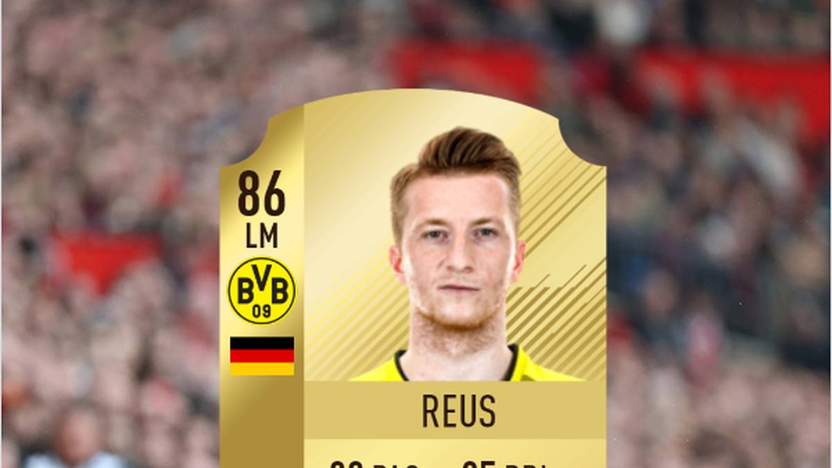 Marco Reus (Borussia Dortmund) - Gesamtstärke ? - Der BVB-Spieler ist noch nicht im aktuellen FIFA 18 WM-Modus aufgelistet und dementsprechend steht auch seine finale WM-Bewertung noch aus. Die reguläre FIFA 18-Karte hat einen Wert von 86