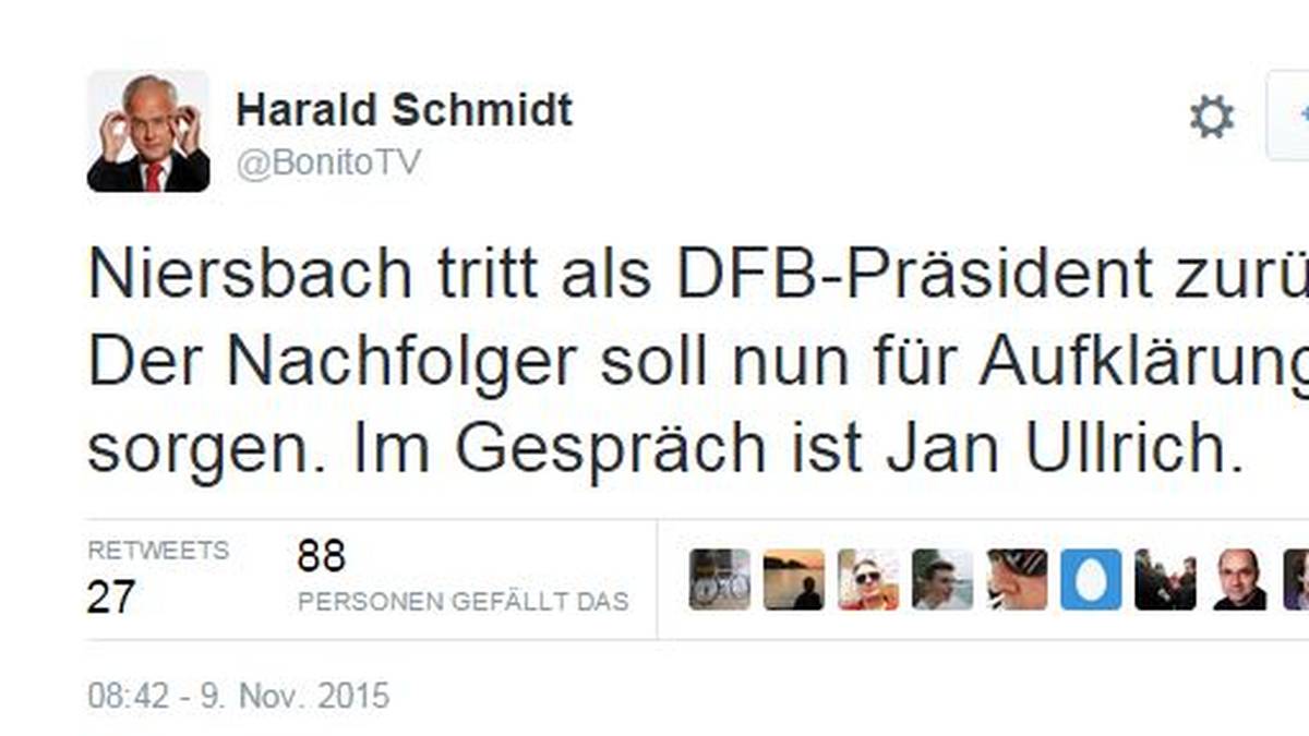 Entertainer Harald Schmidt bringt derweil einen ganz anderen Namen ins Spiel