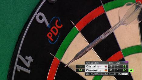 Gabriel Clemens verliert in der 3. Runde der Darts-WM gegen Dave Chisnall und muss den Heimweg antreten. Der Deutsche scheitert immer wieder an den Doppelfeldern - und kann einen klaren Rückstand nicht mehr drehen.