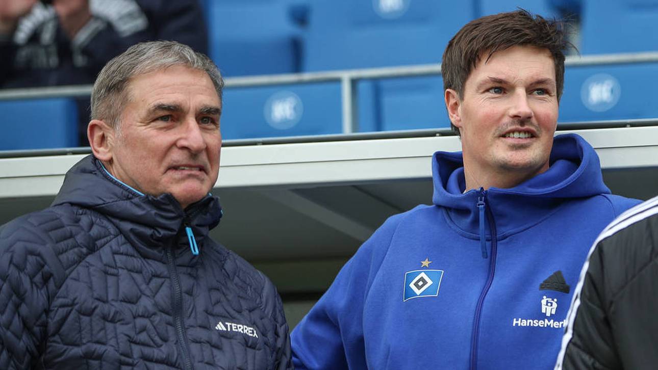 Stefan Kuntz (li.) und Merlin Polzin schafften mit dem HSV den Aufstieg in die Bundesliga