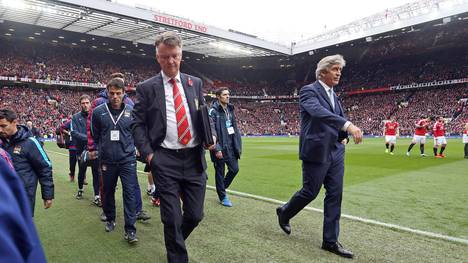 Louis van Gaal und Manuel Pellegrini nach Manchester United gegen Manchester City