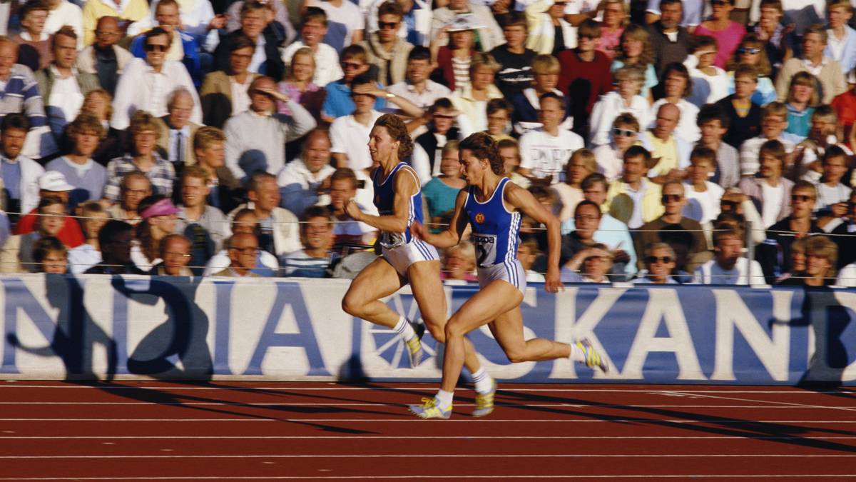 Marita Koch lief 1985 in Canbarra bis zum heute gültigen Weltrekord über 400 Meter