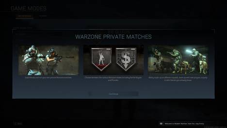 Seit dem 10. November ist es nun möglich private Matches in Warzone zu hosten