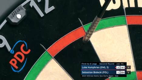 Luke Humphries zeigt bei der Darts European Tour in Kiel warum er aktuell die Nummer eins der Dartswelt ist. Einziger Schönheitsfehler ist der verpasste 9-Darter, der aber nichts am deutlichen Sieg ändern sollte.