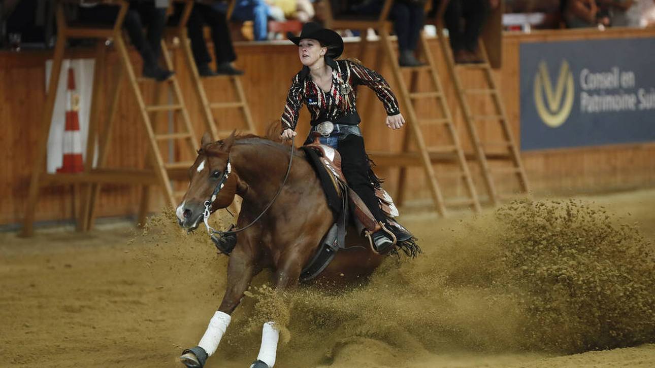 Gina-Maria Schumacher bei ihrer Leidenschaft, dem Westernreiten