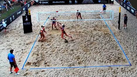 An Tag 2 der Beachvolleyball-EM trifft das deutsche Duo Anna Grüne und Sandra Ittlinger auf die Schweizer Paarung Joana Mäder und Leona Kernen. Trotz einer ordentlichen Vorstellung gelingt der direkte Sprung ins Achtelfinale am Ende nicht.