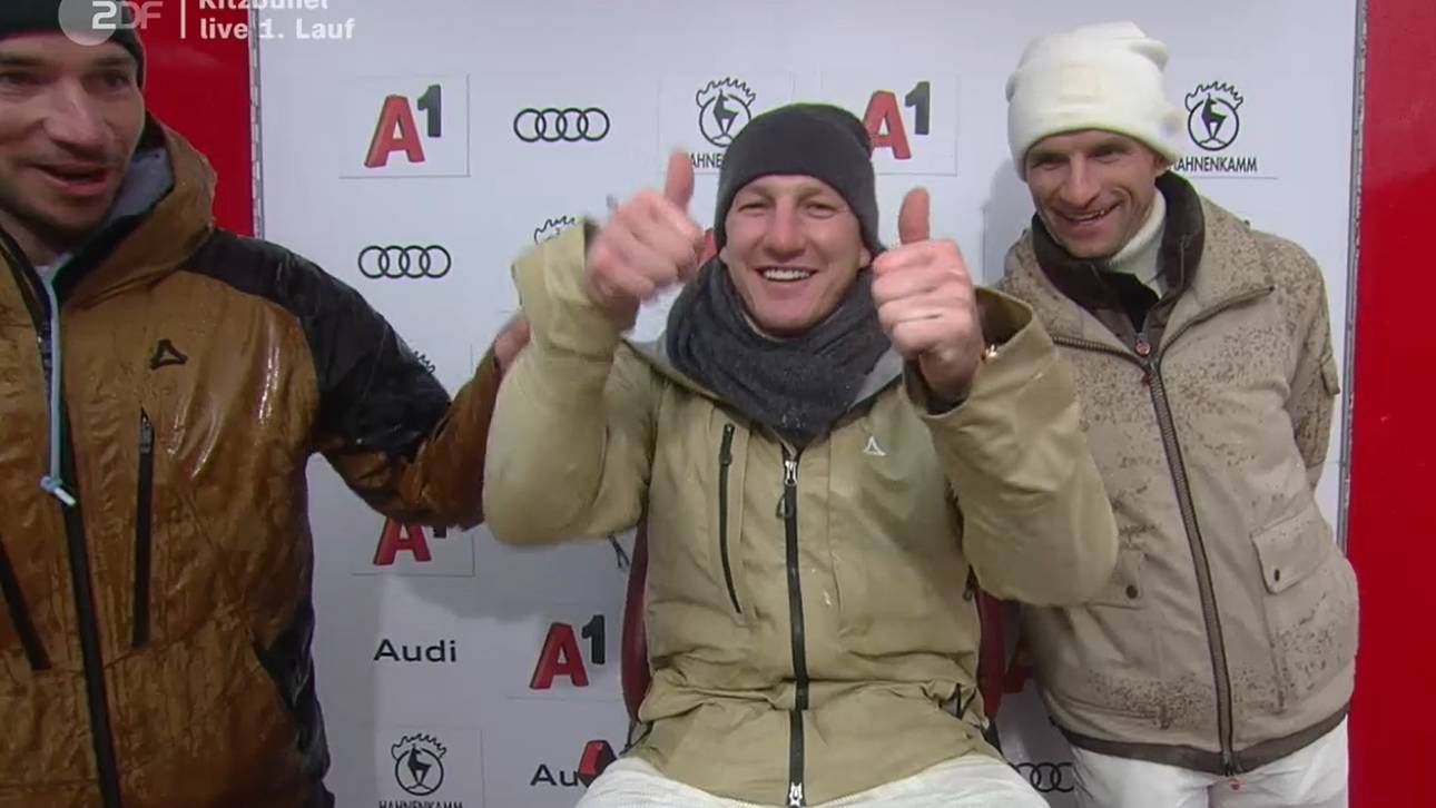 Bastian Schweinsteiger in der Leader-Box in Kitzbühel