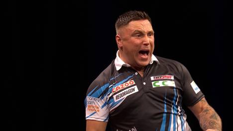 Gerwyn Price spielt im Viertelfinale ein starkes Match, wird aber immer wieder von Gegner van den Bergh unter Druck gesetzt. Zur richtigen Zeit spielt der Waliser ein Highlight.