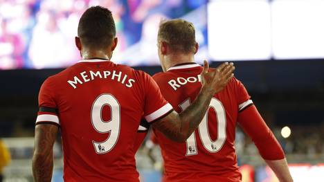 Memphis Depay und Wayne Rooney von Manchester United beim International Champions Cup