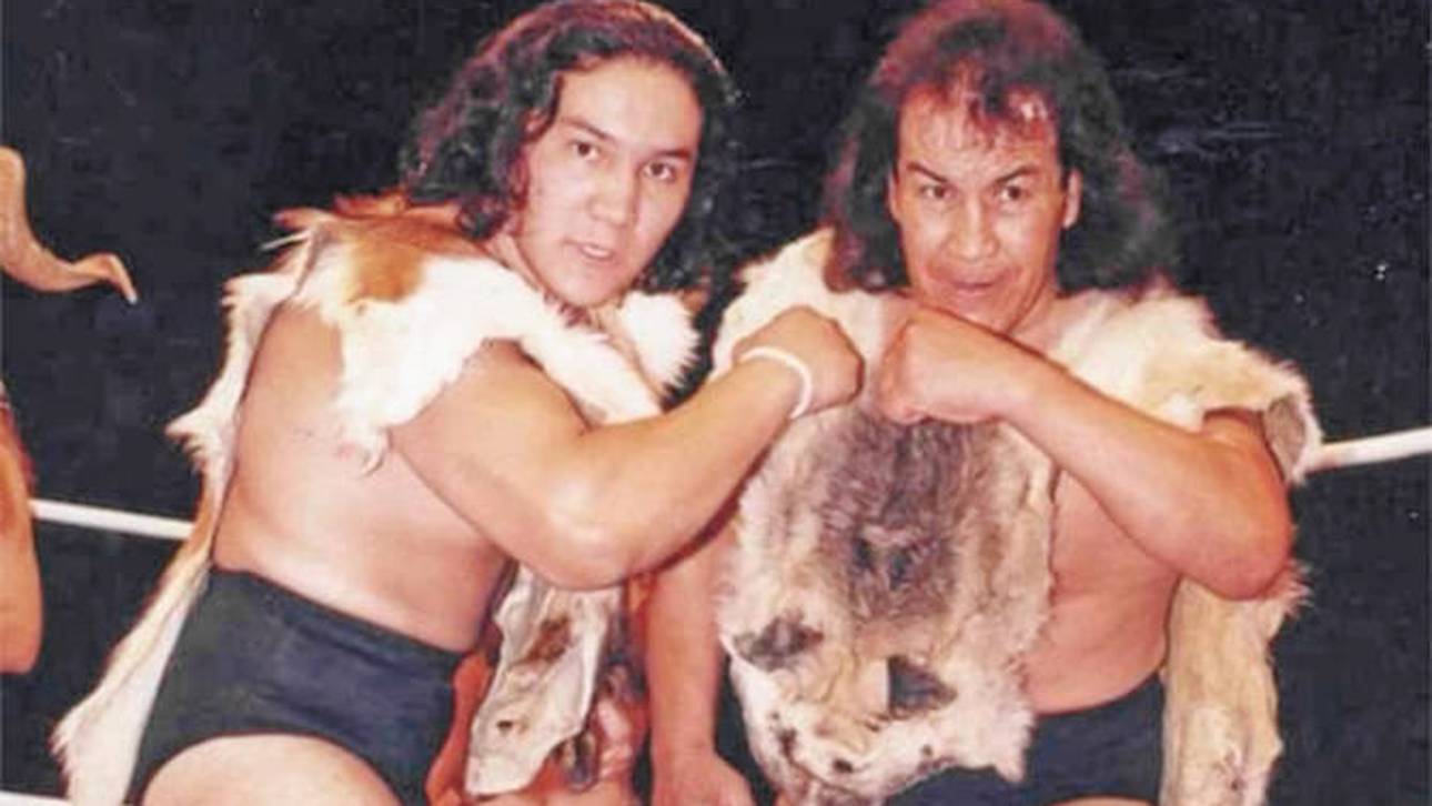 Perro Aguayo Jr. mit dem legendären Vater Perro Aguayo Sr.