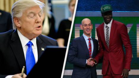 Thon Maker (r., mit NBA-Commissioner Adam Silver) Milwaukee Bucks Donald Trump