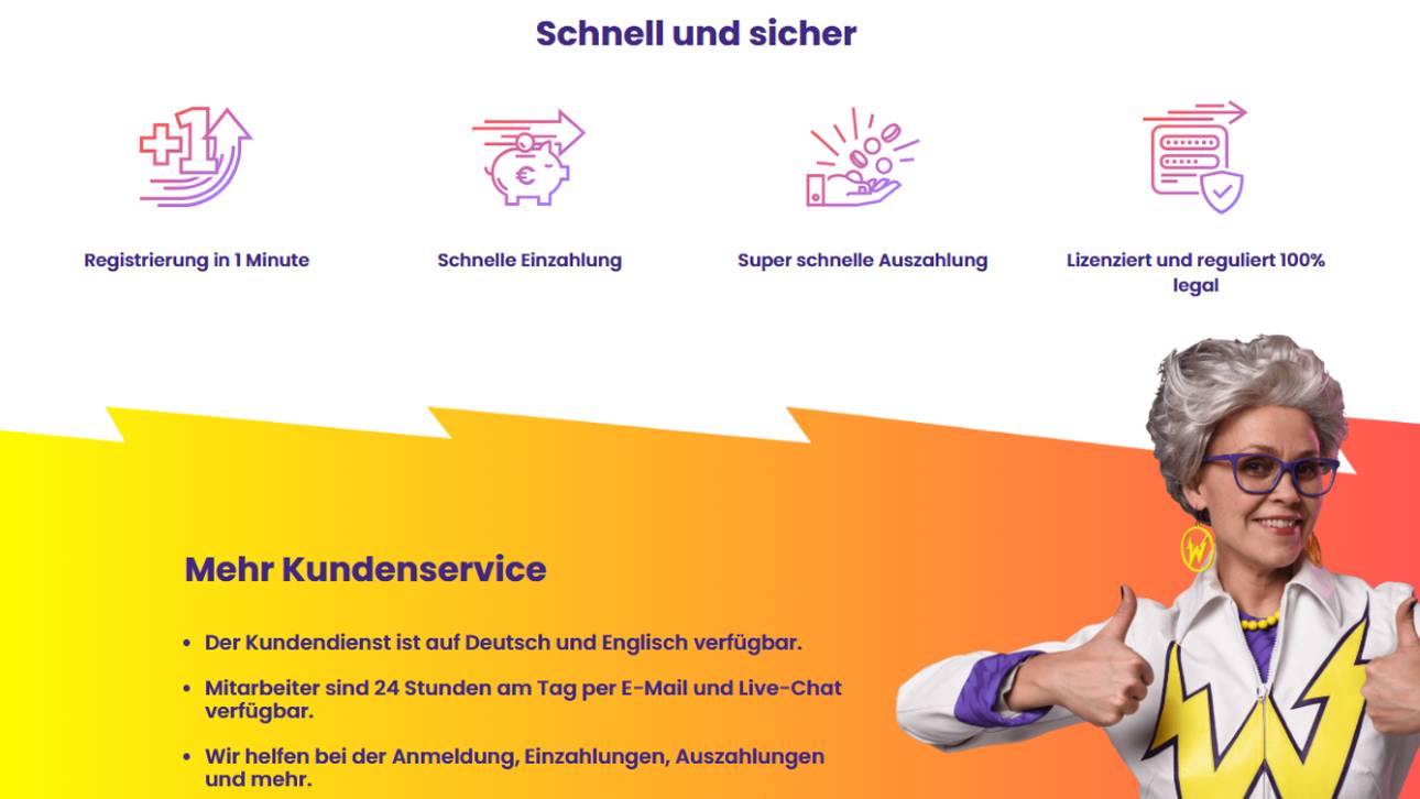 Ausgestattet mit einer deutschen Lizenz und einer Top-Benutzeroberfläche kann Wildz in unserem Test punkten.