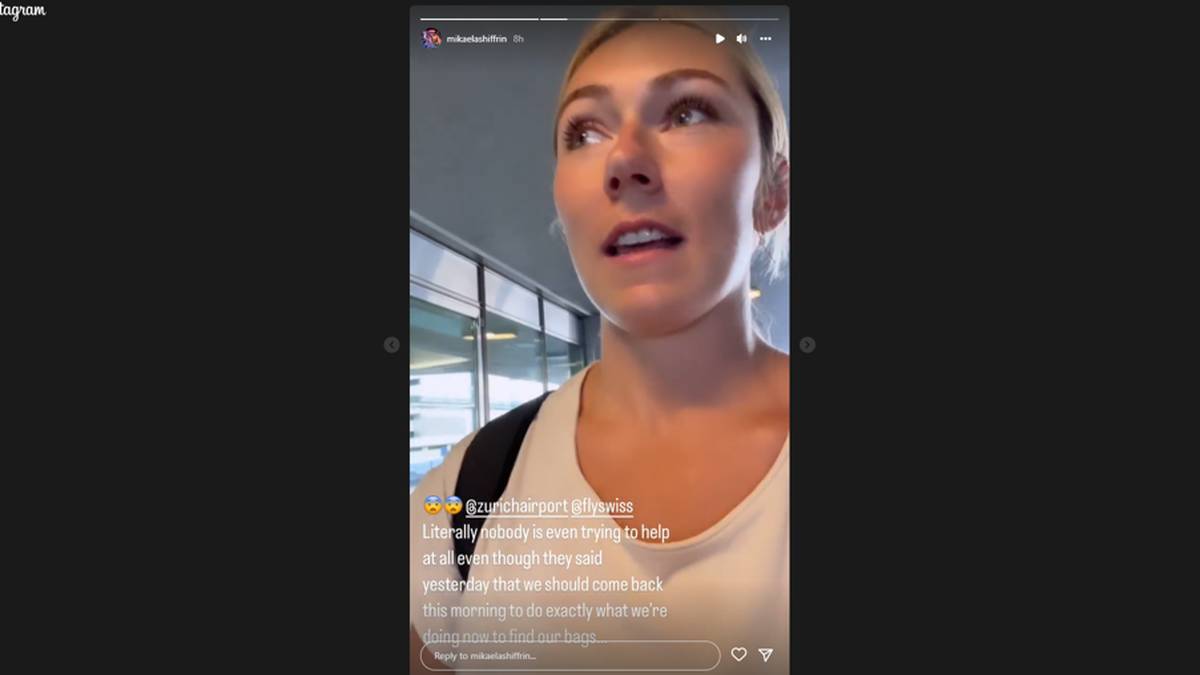 Mikaela Shiffrin verzweifelt am Züricher Flughafen bei der Kofferjagd