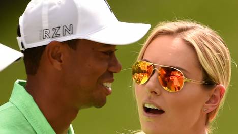 US Masters-Augusta-Lindsey Vonn-Tiger Woods
