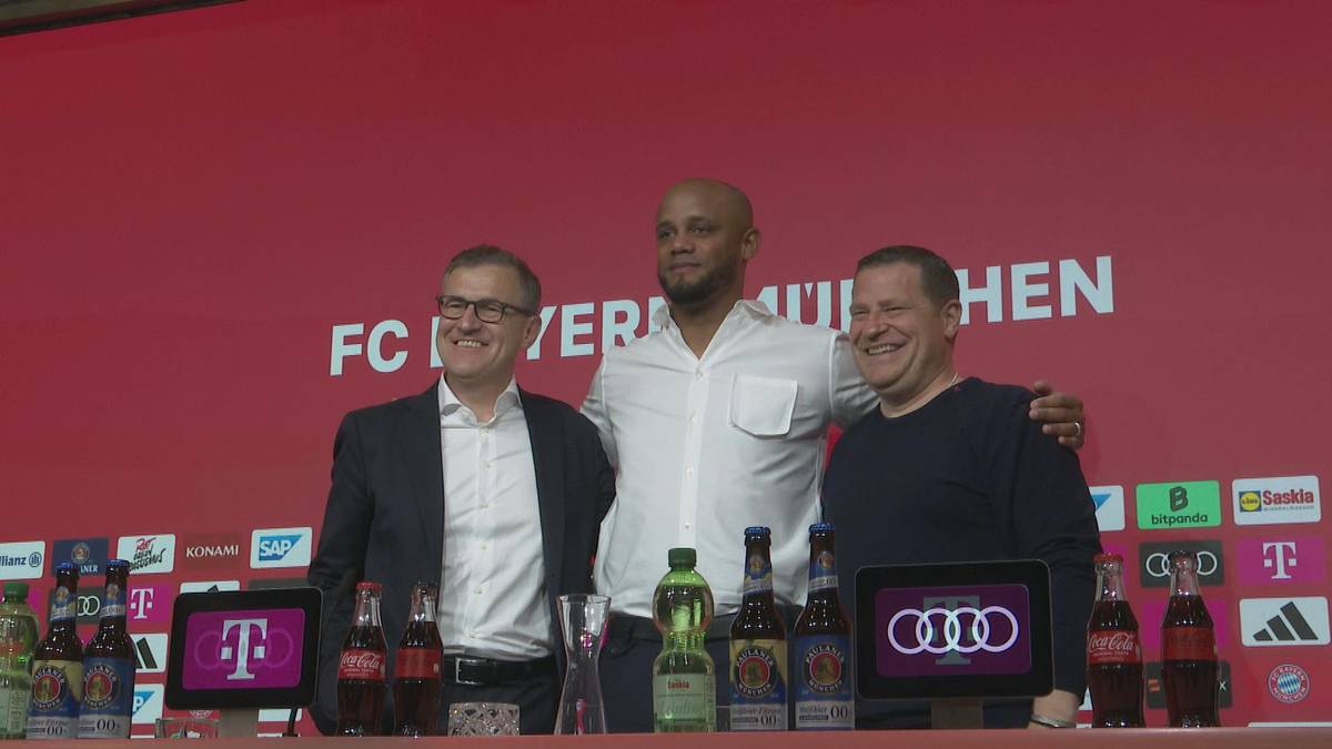 Vincent Kompany wirkt bei seiner ersten Pressekonferenz als Trainer des FC Bayern gelassen und selbstbewusst. Die Verantwortlichen demonstrieren derweil Einigkeit.