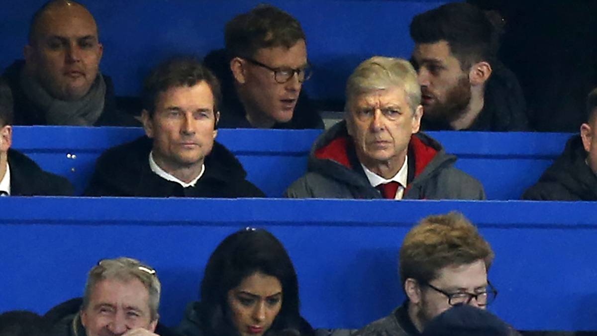 Arsene Wenger verfolgte wegen einer Sperre die Partie an der Stamford Bridge auf der Pressetribüne