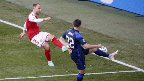 Dänemarks Christian Eriksen wurde von der UEFA nach der EM-Partie gegen Finnland symbolisch zum Spieler des Spiels ernannt.